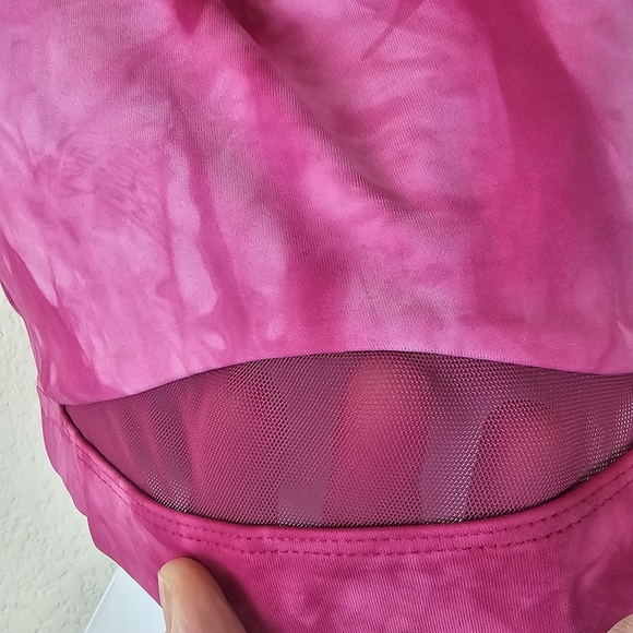 Zyia Active Tie Dye Fuchsia Hendrix Mesh Light n Tight Bra L - Picture 5 of 15